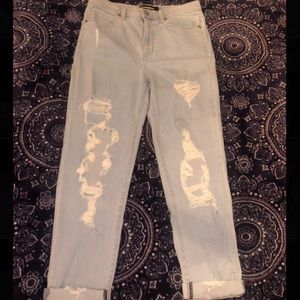 Express Girlfriend High Rise Cropped Jeans